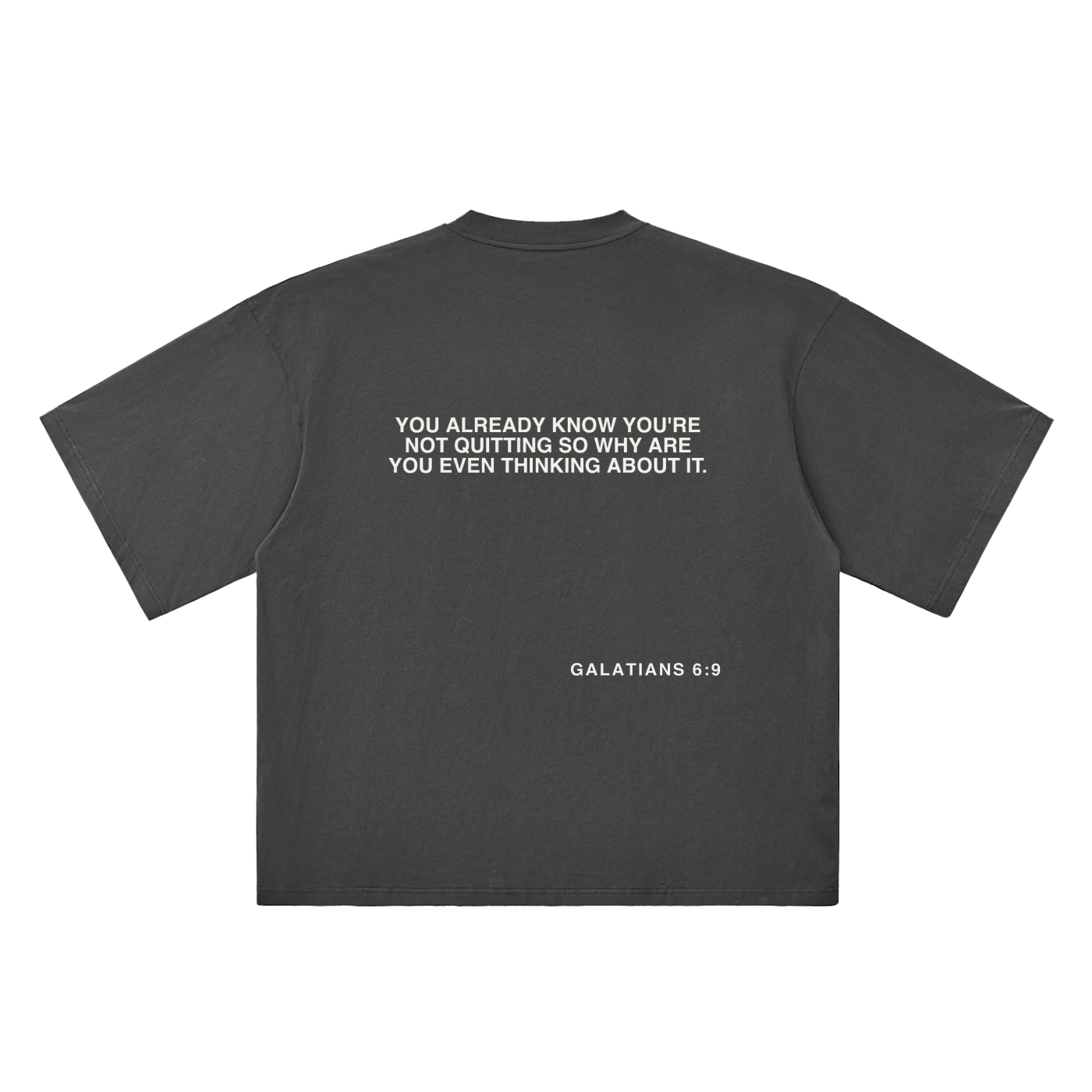 Gray NOVR Drop Shoulder Tee — back print