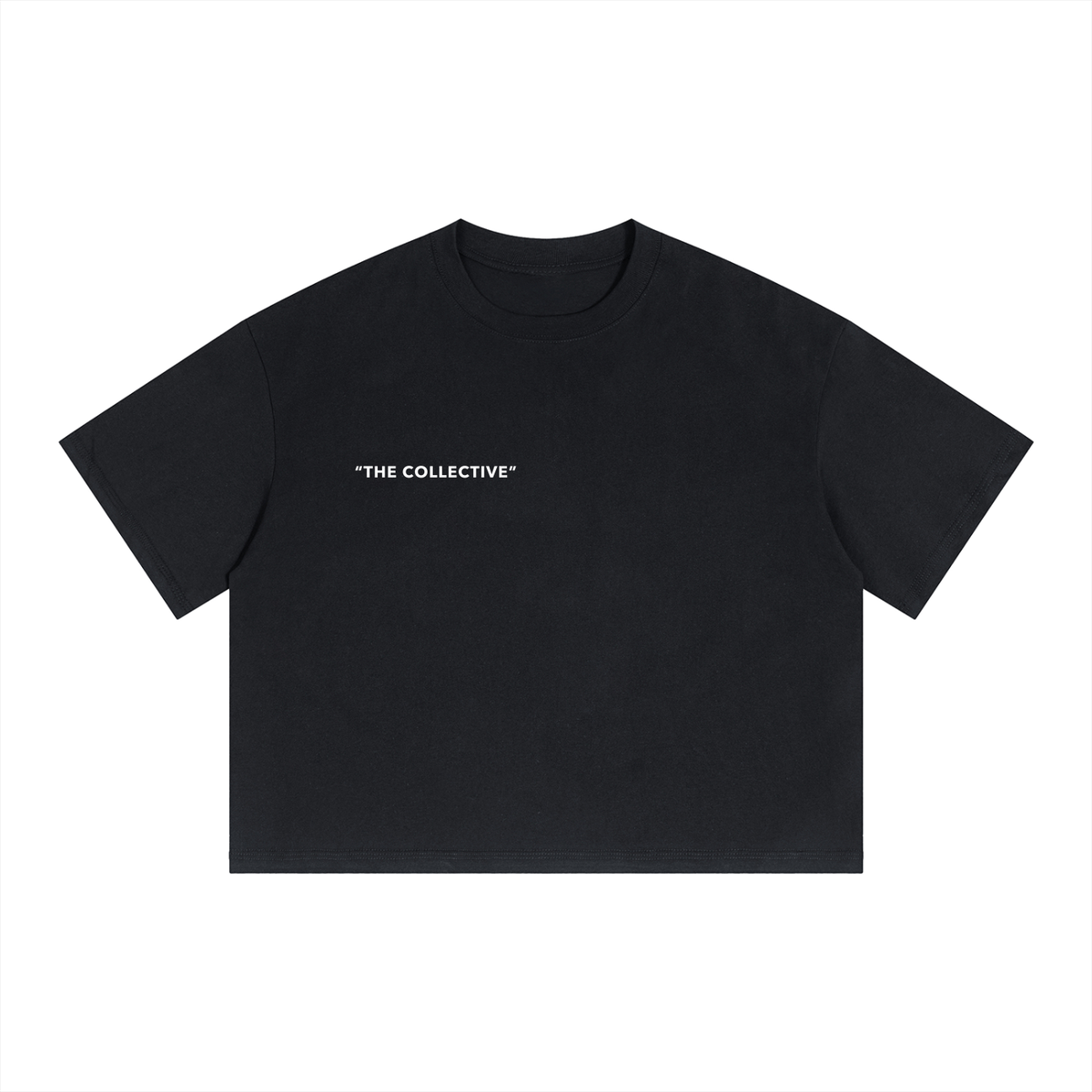 NOVR Boxy Crop Tee — Drop Shoulder (Black)