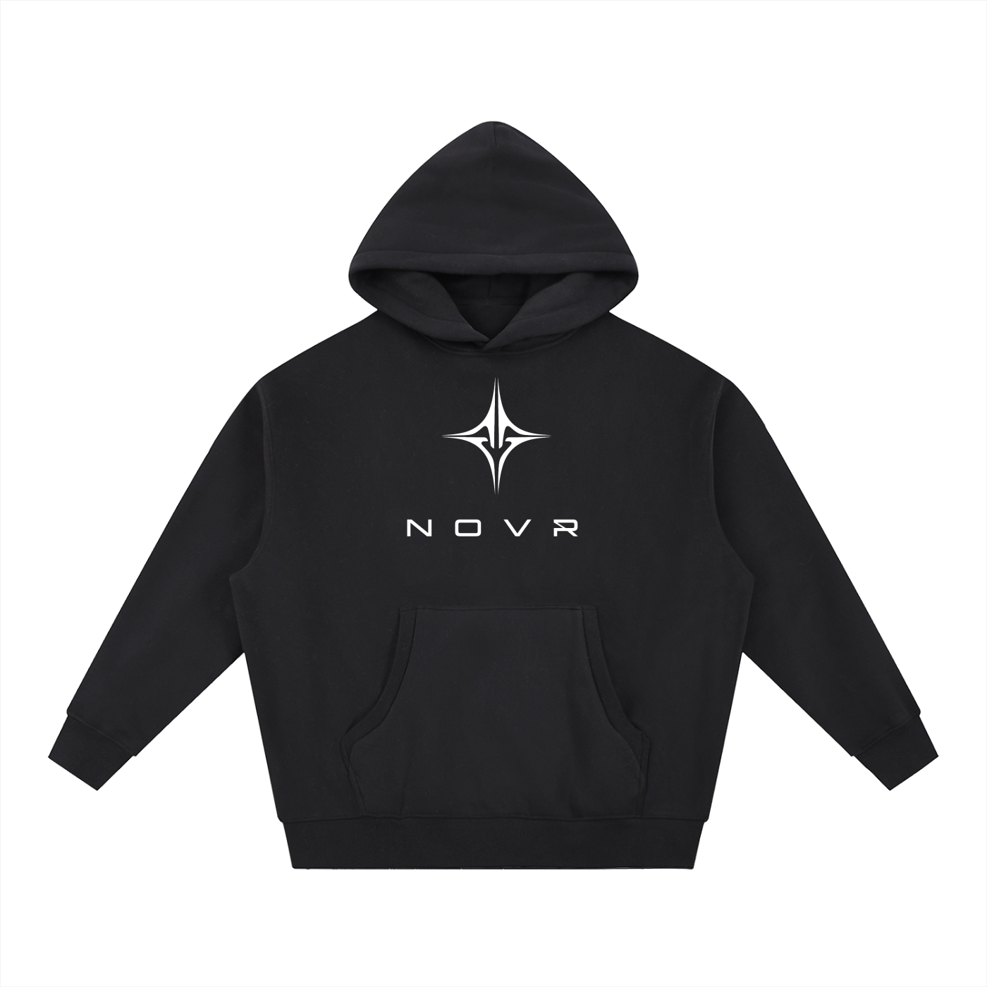 NOVR Forge Hoodie — Oversized Boxy Fit (Black)