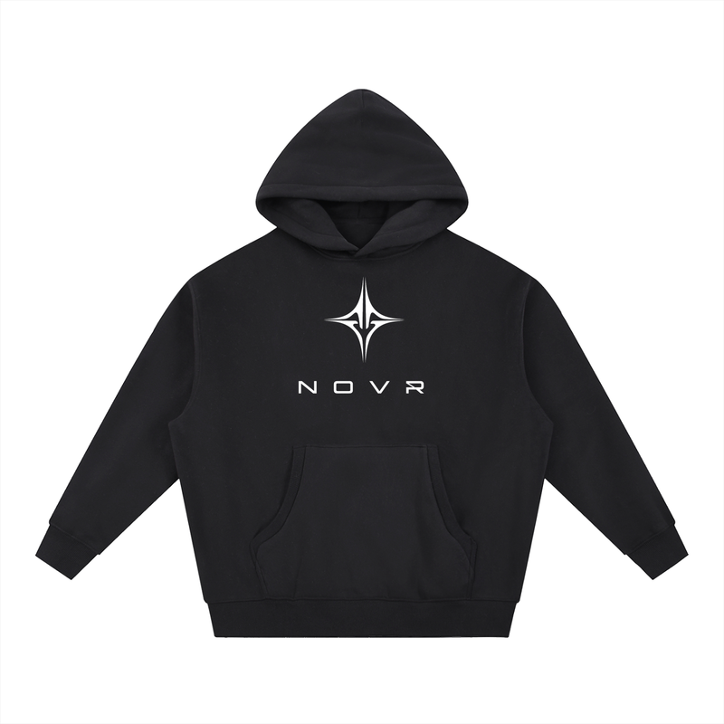 NOVR Forge Hoodie — Oversized Boxy Fit (Black)