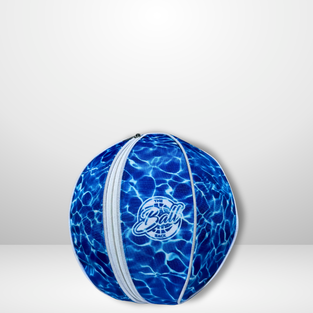 NOVR The Ballsack Shots Wet — wave-print clip-on basketball carrier