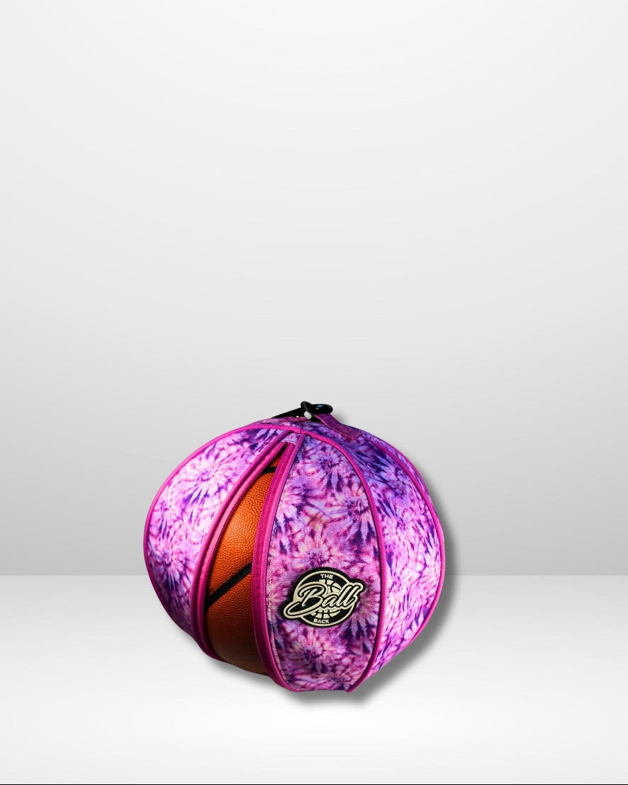 NOVR The Ballsack Tie-Dye clip-on ball carrier — side view