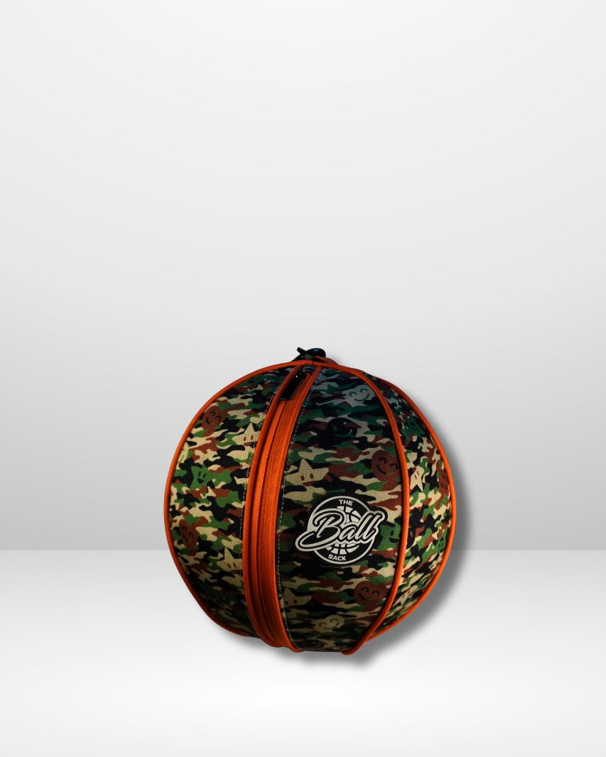 NOVR The Ballsack Happy Camo — camo clip-on basketball carrier
