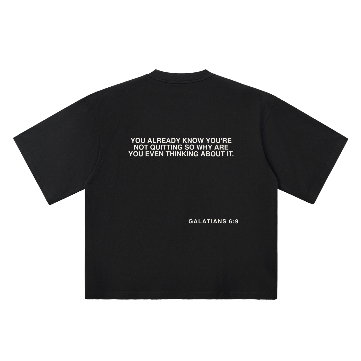 Black NOVR Drop Shoulder Tee — NOVR back print